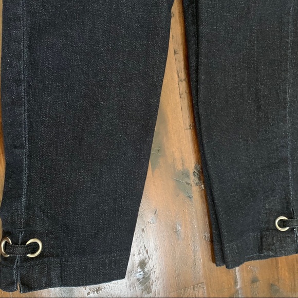 New Denim Pull On Capris Silver Hardware Sz 6P - Picture 6 of 9